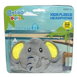Contixo H1 Kids Soft Fleece On-Ear Headphones 85dB Vol Protection‎ Elephant NEW